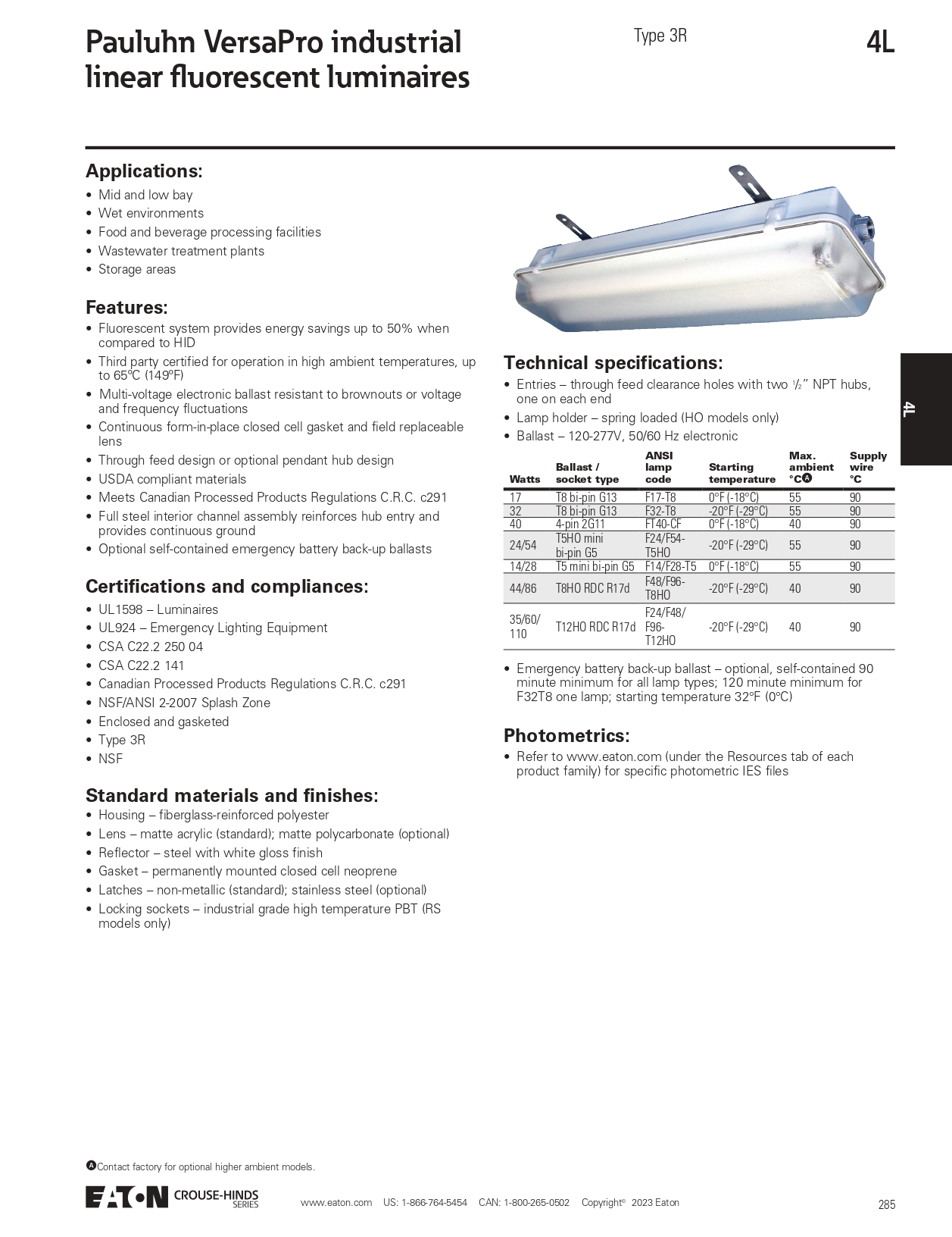 Pauluhn Versapro Industrial Linear Fluorescent Light Fixtures - Ghitech 